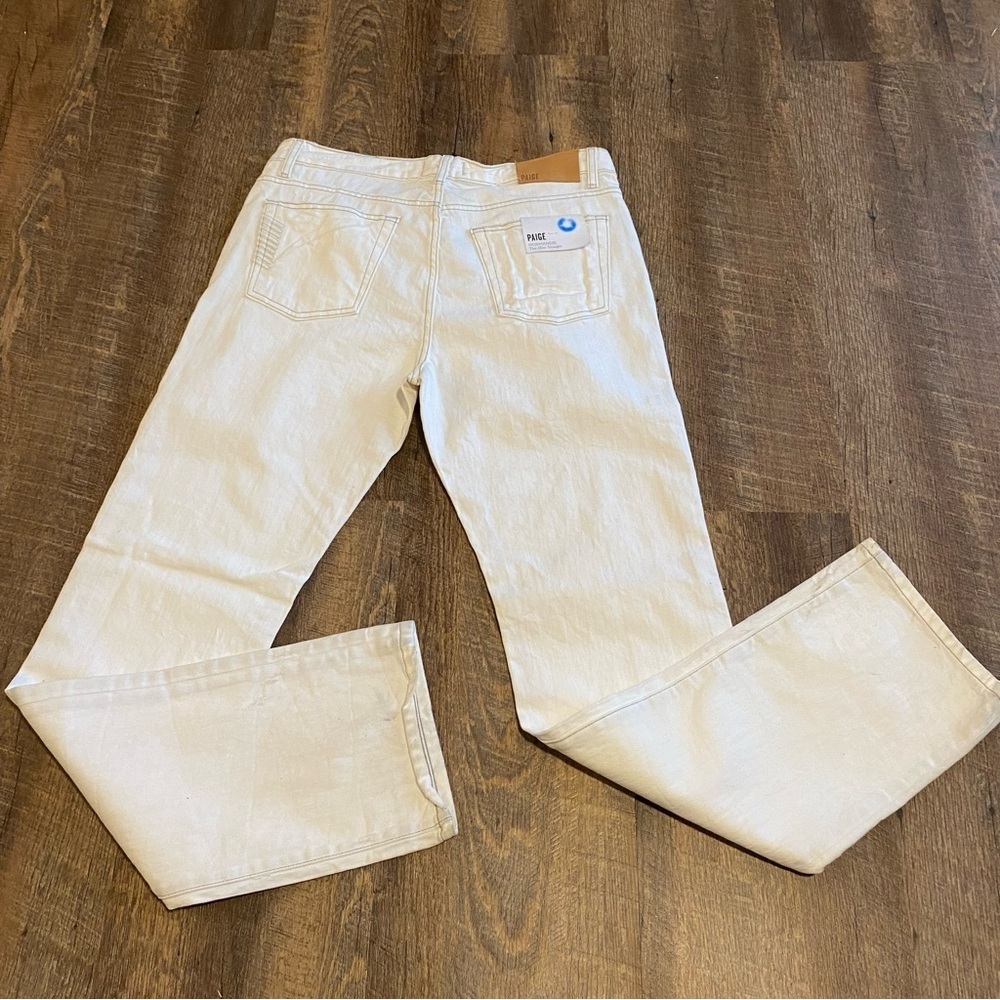 NWT Paige Normandie Slim Straight White Jeans Size 34 - Picture 8 of 14